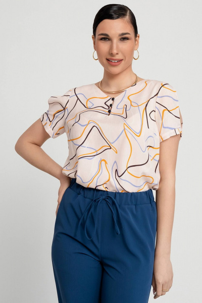 Летняя женская блуза из вискозы с вырезом V и треугольными рукавами LADO 8178-16 - фото 7