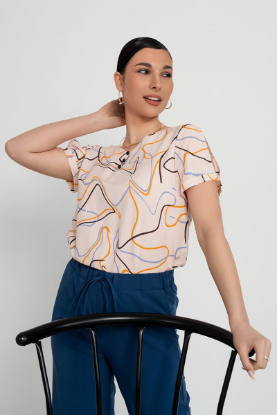 Летняя женская блуза из вискозы с вырезом V и треугольными рукавами LADO 8178-16 - фото 2