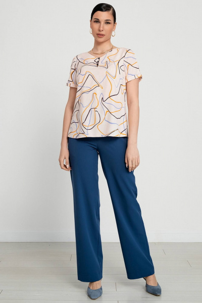 Летняя женская блуза из вискозы с вырезом V и треугольными рукавами LADO 8178-16 - фото 1