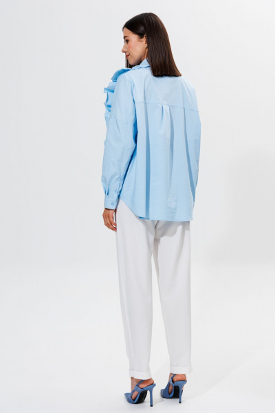 Комплект блуза рубашечного кроя с рюшей и классические брюки Ларс Стиль 919 - фото 3