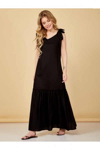 Сарафан прямого силуэта из льна с воланом по низу Медея и К 2255 - фото 3