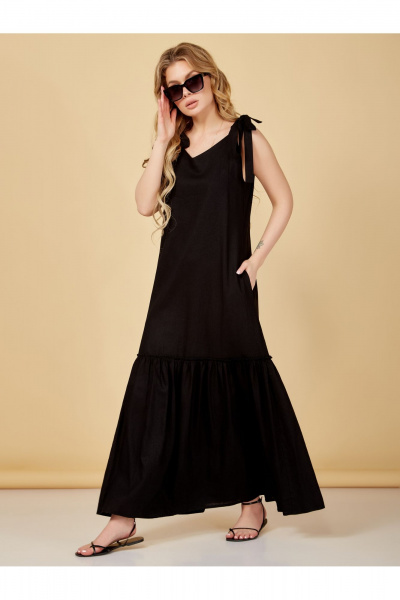 Сарафан прямого силуэта из льна с воланом по низу Медея и К 2255 - фото 1