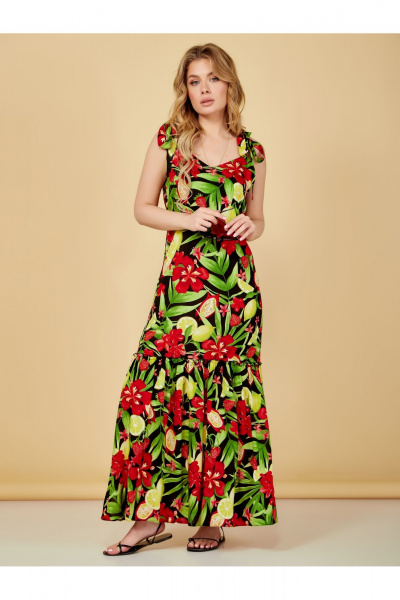 Летний сарафан из вискозы с воланом по низу Медея и К 2207 цветы - фото 6