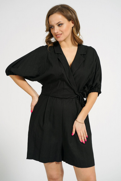 Леновый комбинезон с укороченным рукавом для летнего стиля Медея и К 2169 - фото 4