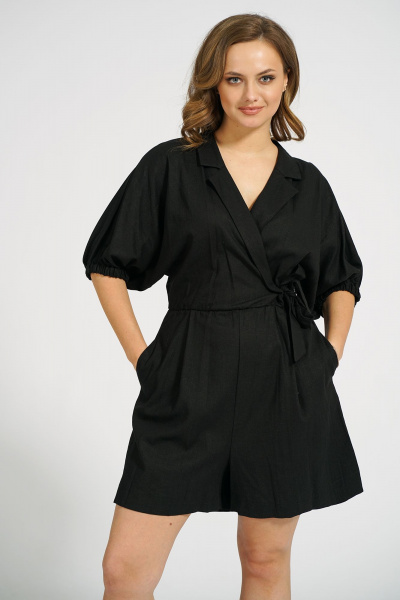 Леновый комбинезон с укороченным рукавом для летнего стиля Медея и К 2169 - фото 1