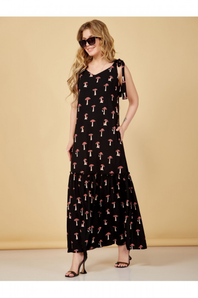 Летний сарафан из вискозы с воланом по низу Медея и К 2207 грибы - фото 4