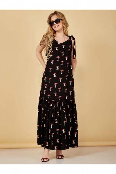 Летний сарафан из вискозы с воланом по низу Медея и К 2207 грибы - фото 3