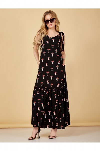 Летний сарафан из вискозы с воланом по низу Медея и К 2207 грибы - фото 2