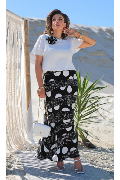 Блуза, юбка Vittoria Queen 21553 черный-белый - фото 1