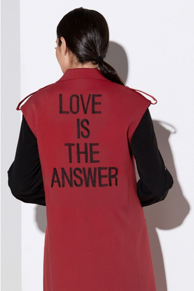 Блуза, брюки, жилет, пояс Lissana 4121 клюква - фото 9