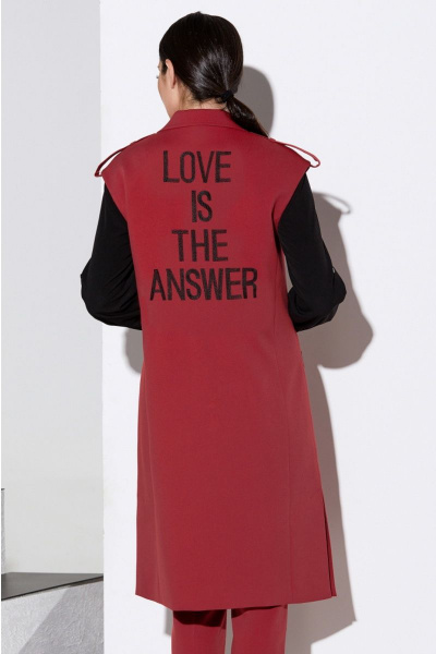 Блуза, брюки, жилет, пояс Lissana 4121 клюква - фото 8