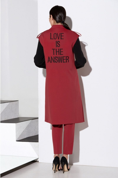 Блуза, брюки, жилет, пояс Lissana 4121 клюква - фото 7