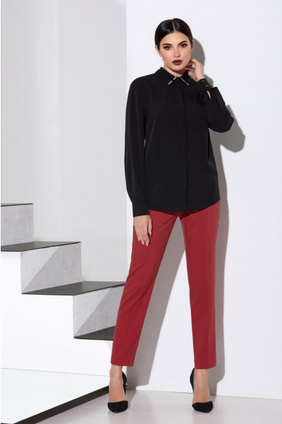 Блуза, брюки, жилет, пояс Lissana 4121 клюква - фото 3
