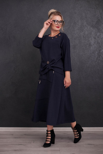 Джемпер, юбка Euromoda 292 синий - фото 1