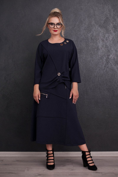 Джемпер, юбка Euromoda 292 синий - фото 2