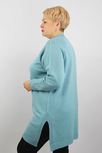 Демисезонная туника из трикотажа с разрезами сбоку Полесье С1718-23 4С8786-Д43 158,164 бледно-голубой - фото 2