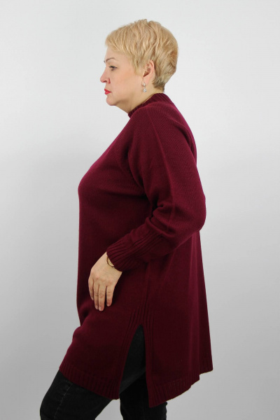 Демисезонная туника из трикотажа с разрезами сбоку Полесье С1718-23 4С8786-Д43 158,164 бургундский - фото 2