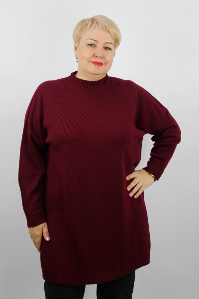 Демисезонная туника из трикотажа с разрезами сбоку Полесье С1718-23 4С8786-Д43 158,164 бургундский - фото 1