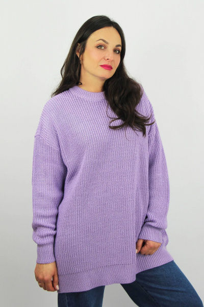 Джемпер женский прямой силуэт демисезонный трикотажный Полесье С1794-23 4С0674-Д43 158,164 сиреневый_бриз - фото 2