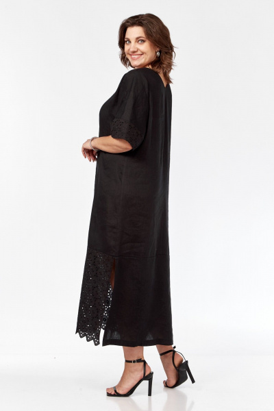 Летнее платье из льна и вискозы с разрезами по бокам AVA fashion М-059 - фото 7