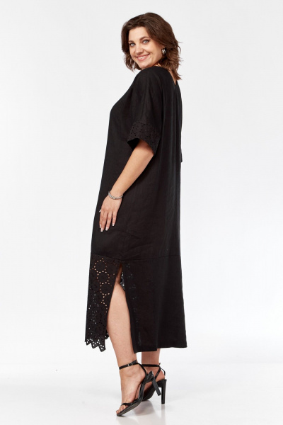 Летнее платье из льна и вискозы с разрезами по бокам AVA fashion М-059 - фото 6