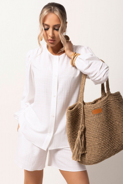 Блуза и шорты из вискозы для повседневных образов Golden Valley 6583 белый - фото 4