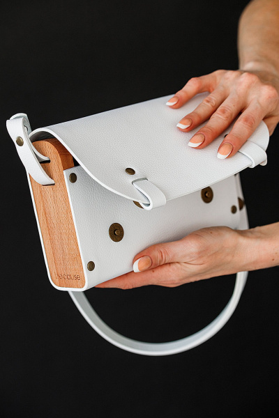 Стильная белая сумка через плечо из натуральной кожи Because AELITA WHITE - фото 2