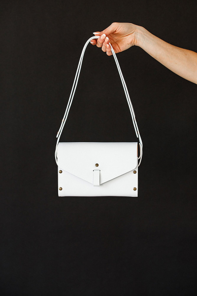 Кожаная сумка через плечо с деревянными вставками красная Because MISHEL WHITE - фото 9