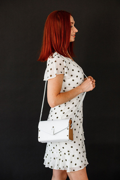 Кожаная сумка через плечо с деревянными вставками красная Because MISHEL WHITE - фото 4