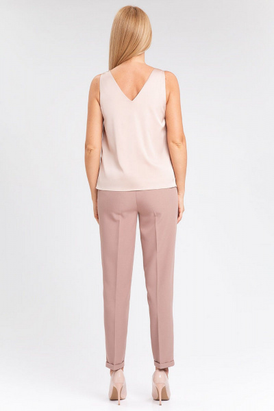 Деловая блузка из шелковистой ткани с атласным блеском IVARI 423 бежевый - фото 5