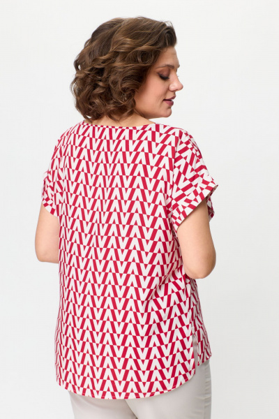 Свободная летняя женская блуза из текстиля с разрезами STEFANY 477 - фото 5