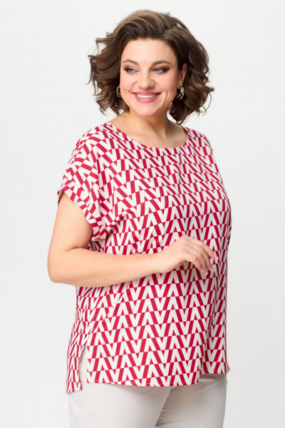 Свободная летняя женская блуза из текстиля с разрезами STEFANY 477 - фото 4