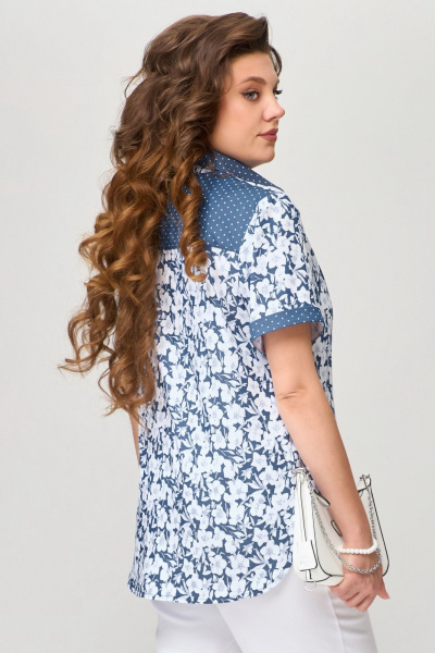 Блуза Fita 20461 сине-белый - фото 7