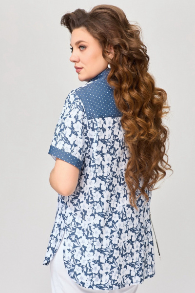 Блуза Fita 20461 сине-белый - фото 5
