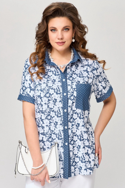 Блуза Fita 20461 сине-белый - фото 3