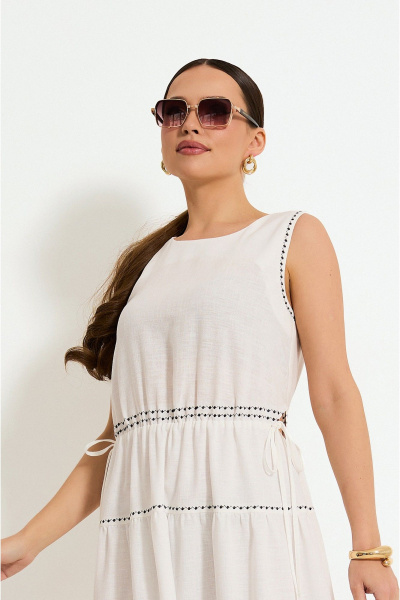 Летнее платье с резинкой, вышивкой и декоративными вставками Lissana 4918 - фото 6