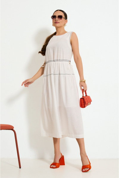 Летнее платье с резинкой, вышивкой и декоративными вставками Lissana 4918 - фото 5