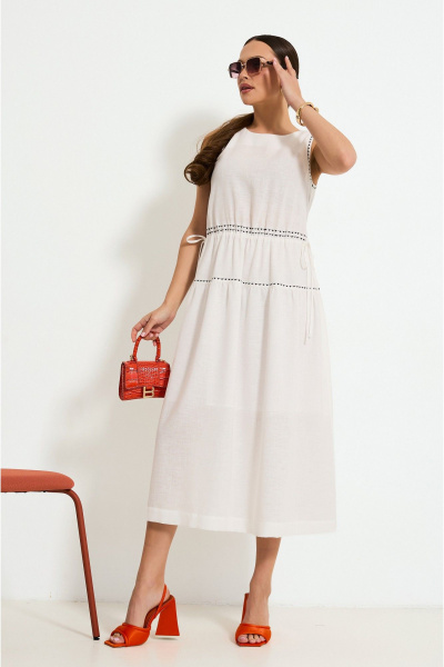 Летнее платье с резинкой, вышивкой и декоративными вставками Lissana 4918 - фото 1