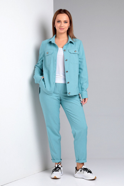 Брюки, куртка Liona Style 694 лазурь - фото 1