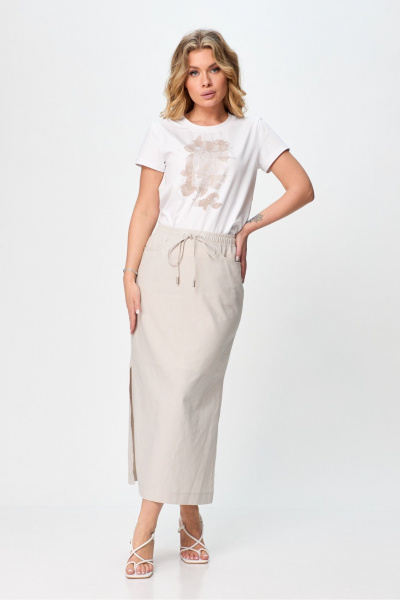 Футболка Laikony L691-1 бежевый_принт - фото 1