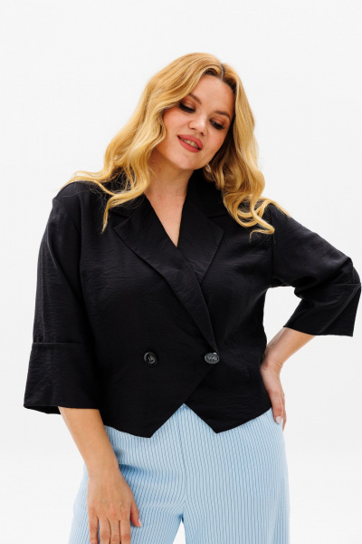 Брюки, жакет Michel chic 1375/1 черный,голубой - фото 8