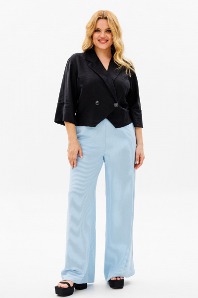 Брюки, жакет Michel chic 1375/1 черный,голубой - фото 2