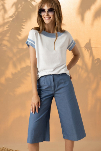 Футболка Barbara Geratti С4193BG молочн/голубой - фото 1