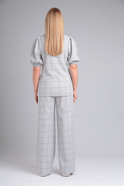 Брюки, жакет Gamma Gracia 723 серый_клетка - фото 6