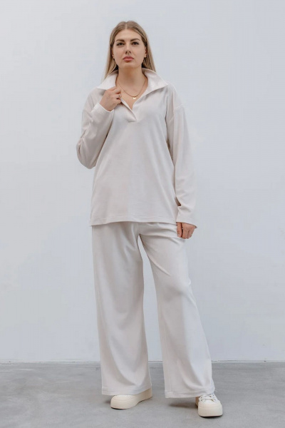 Брюки, толстовка Colibri А332 молочный - фото 1