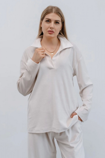 Брюки, толстовка Colibri А332 молочный - фото 2