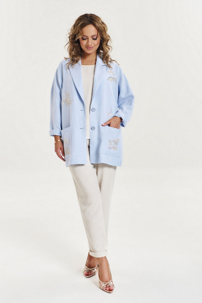 Жакет AVE RARA 2186 небесно-голубой - фото 4