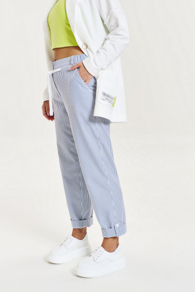 Брюки AVE RARA 4119 бело-синяя_полоска - фото 3