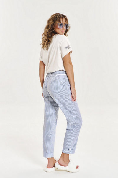 Брюки AVE RARA 4119 бело-синяя_полоска - фото 2