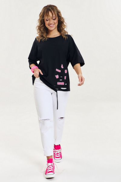 Белые хлопковые джинсы с прорезями и винтажной стиркой AVE RARA 4120 белый - фото 1